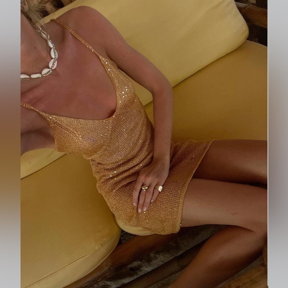 ASTA Resort Delilah Mini Dress - Sepia Sequin - Picture 3 of 9